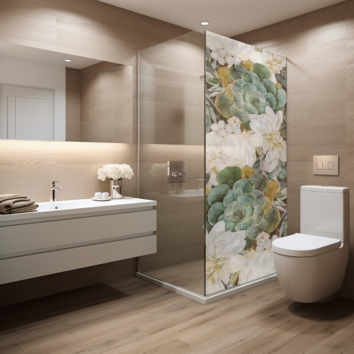 Shower door vinyl sticker