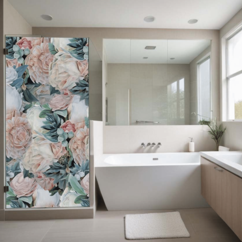 Shower door vinyl sticker