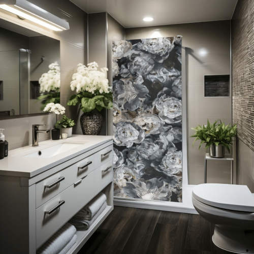Shower door vinyl sticker