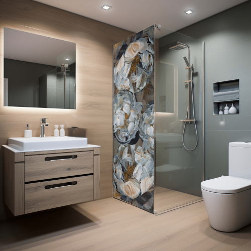 Shower door vinyl sticker